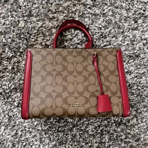 Coach Satchel - Red & Brown